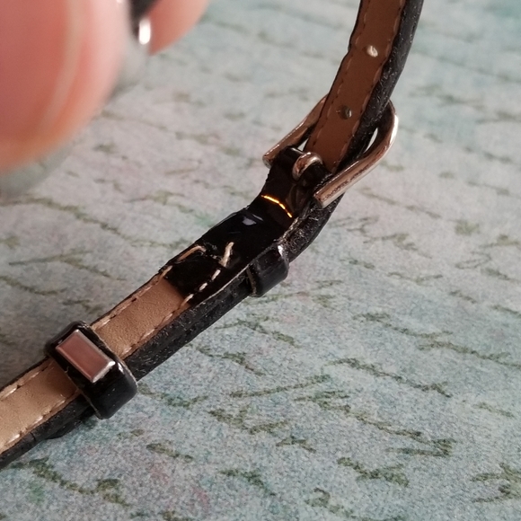 Relisted -Dee name bracelet moon star silver tone black strap buckle - Picture 4 of 15